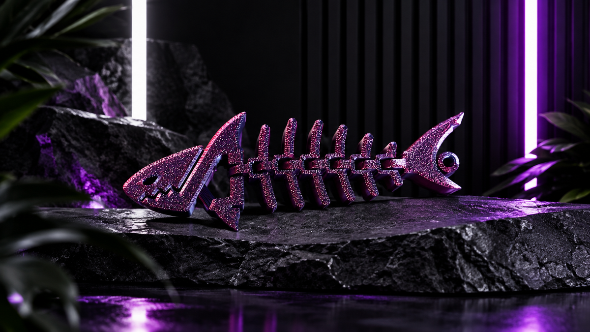 Rekinek Zawieszka 3D - Purple pink